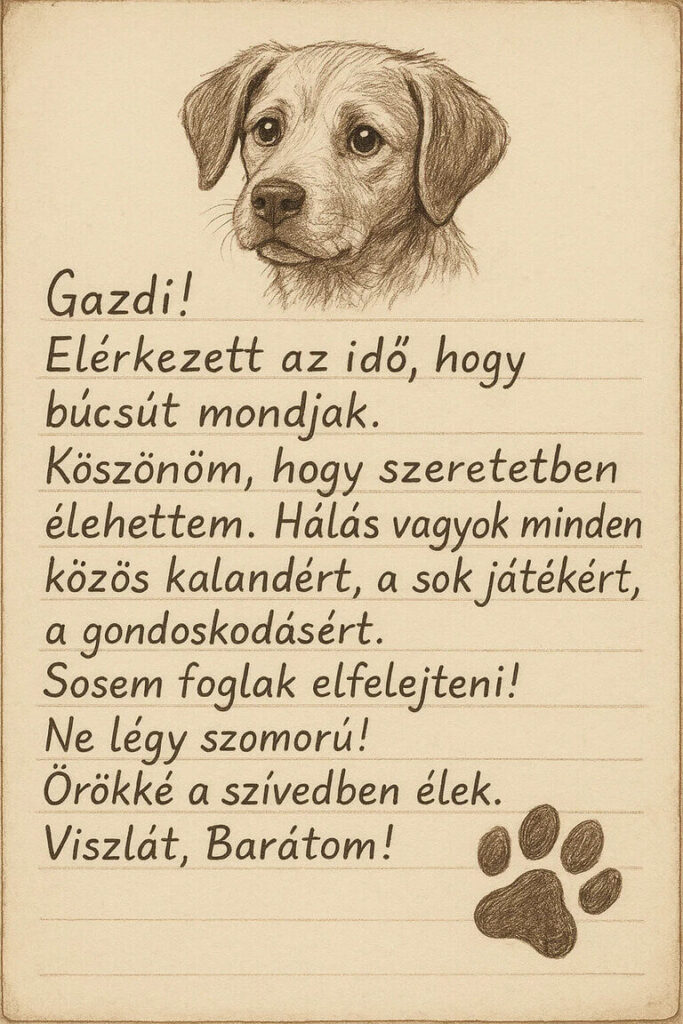 Egy kutya búcsúlevele