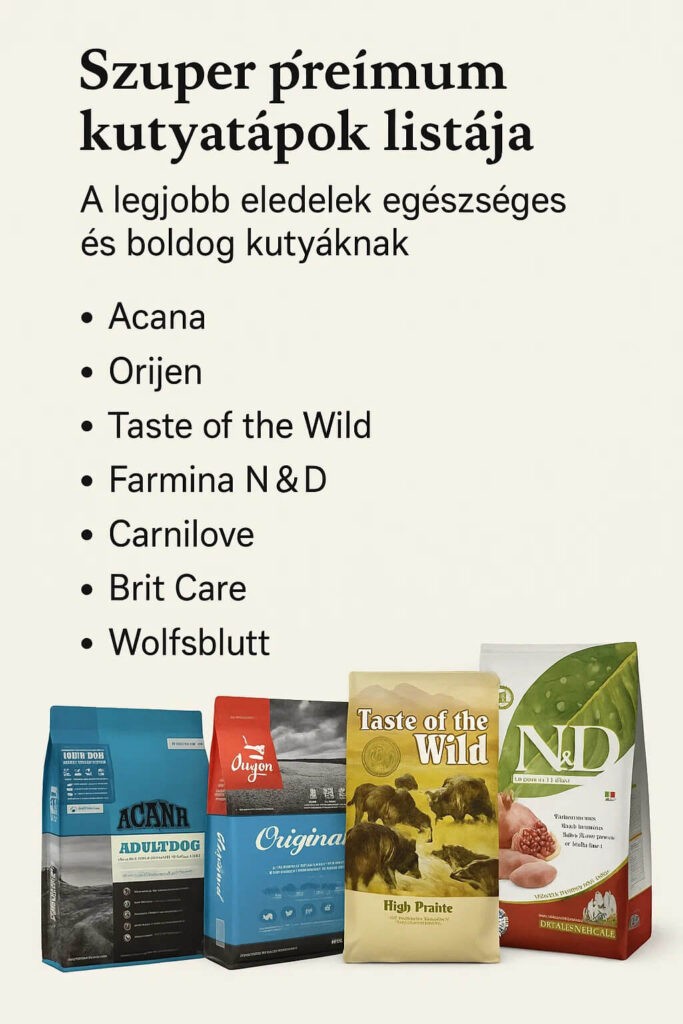 Szuper prémium kutyatápok listája