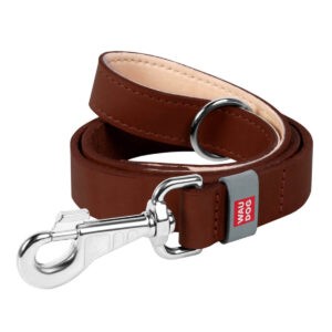 WAUDOG bőr kutya póráz – barna 120cm 2
