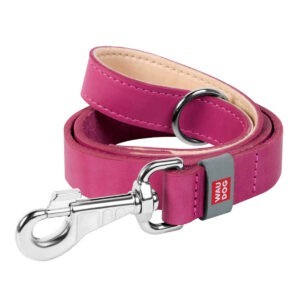 WAUDOG bőr kutya póráz – pink 120cm 1