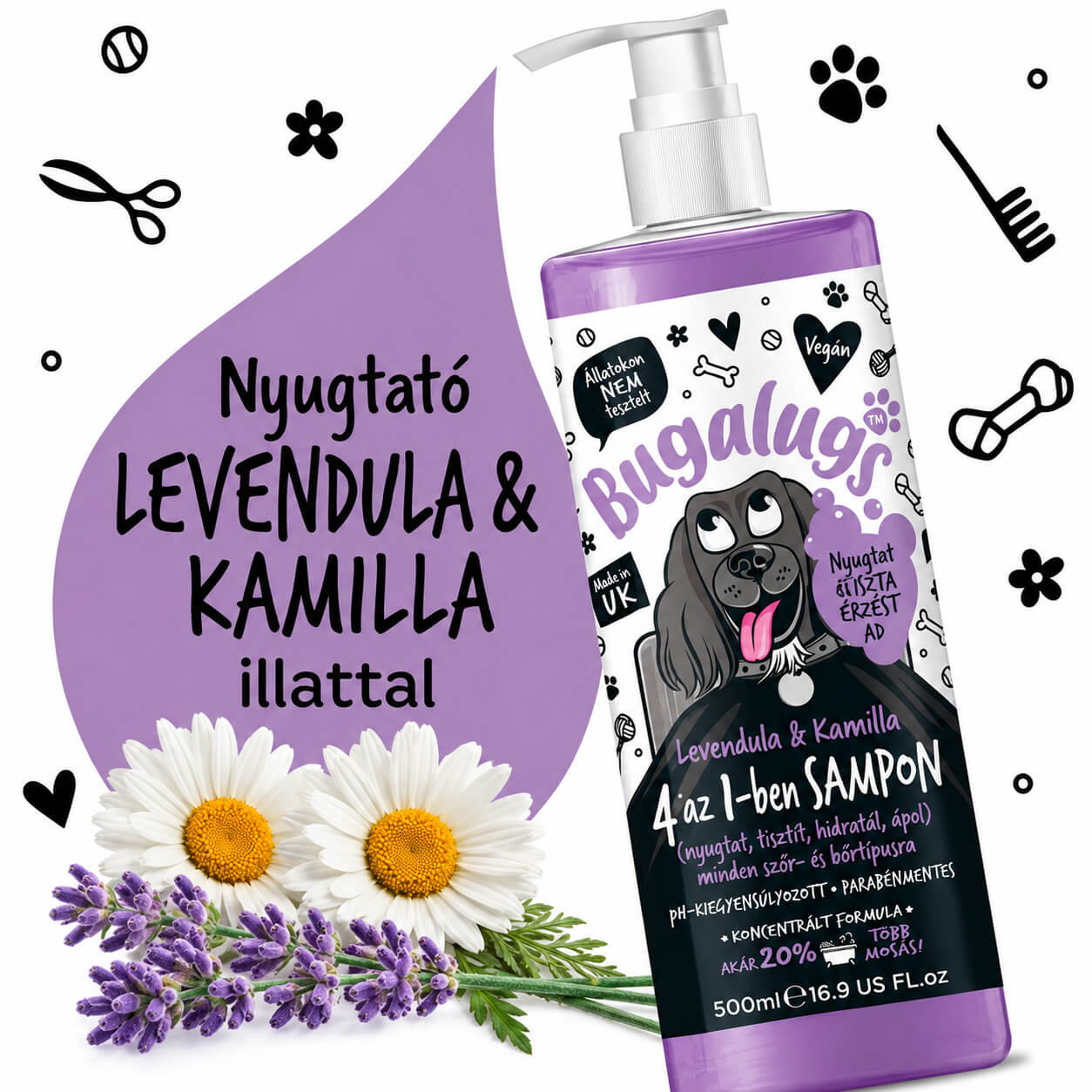 Bugalugs 4in1 sampon – nyugtató hatású