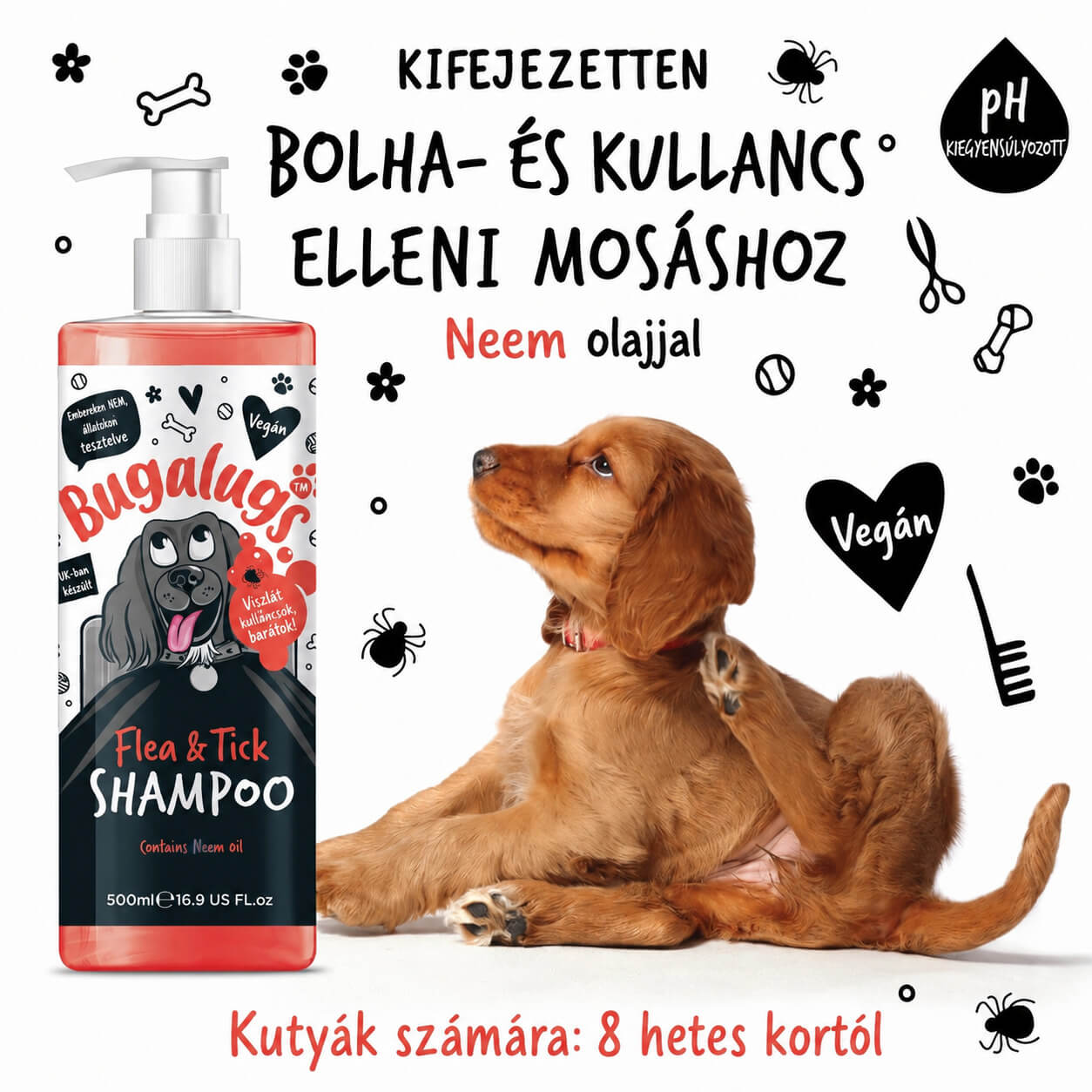 Bugalugs Flea&Tick sampon – bolha és kullancs ellen