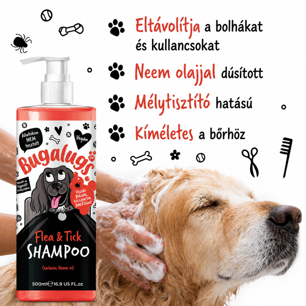 Bugalugs Flea&Tick sampon – bolha és kullancs ellen