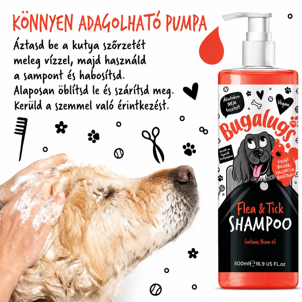 Bugalugs Flea&Tick sampon – bolha és kullancs ellen