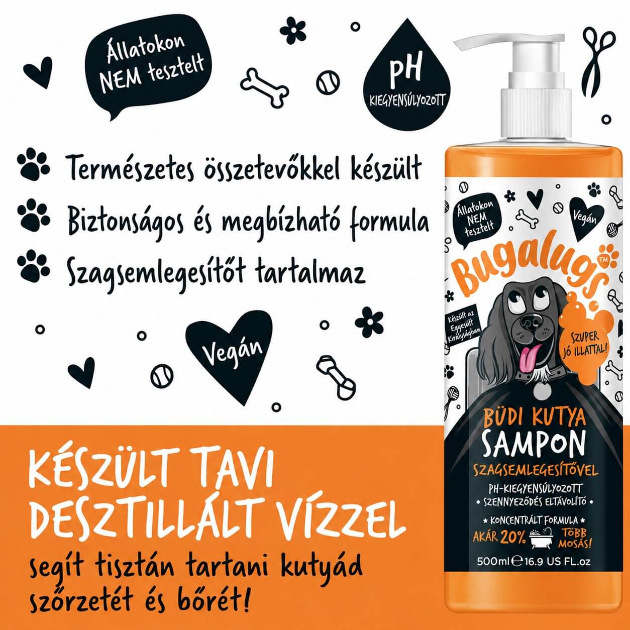 Bugalugs Stinky Dog Sampon – kellemetlen szagok ellen