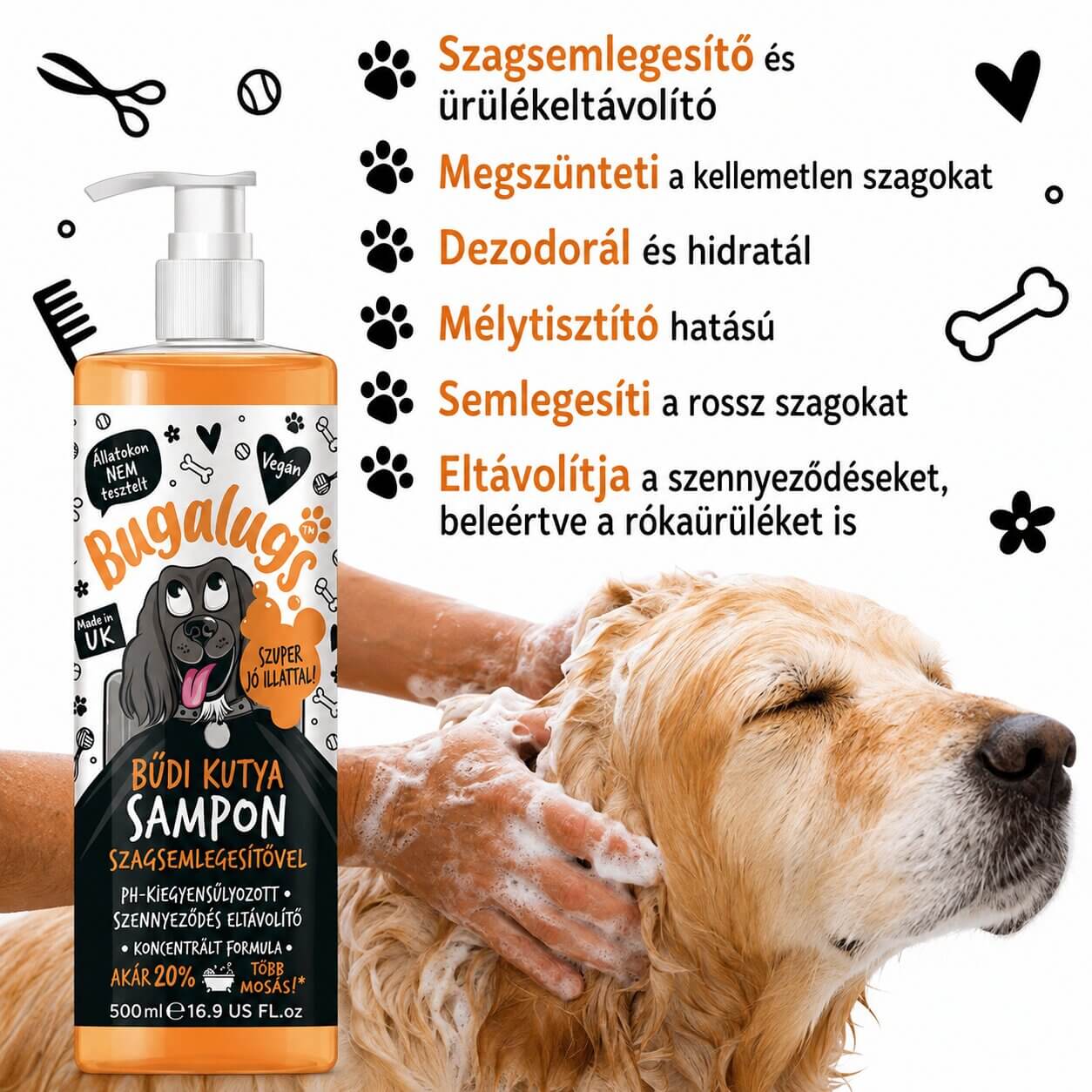 Bugalugs Stinky Dog Sampon – kellemetlen szagok ellen