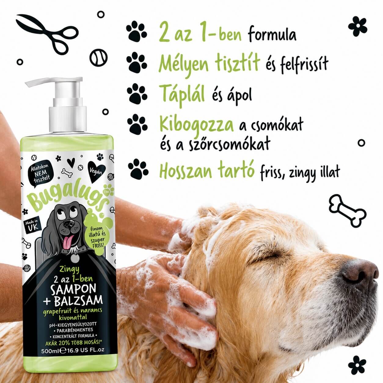 Bugalugs Zingy 2 in 1 Sampon és balzsam