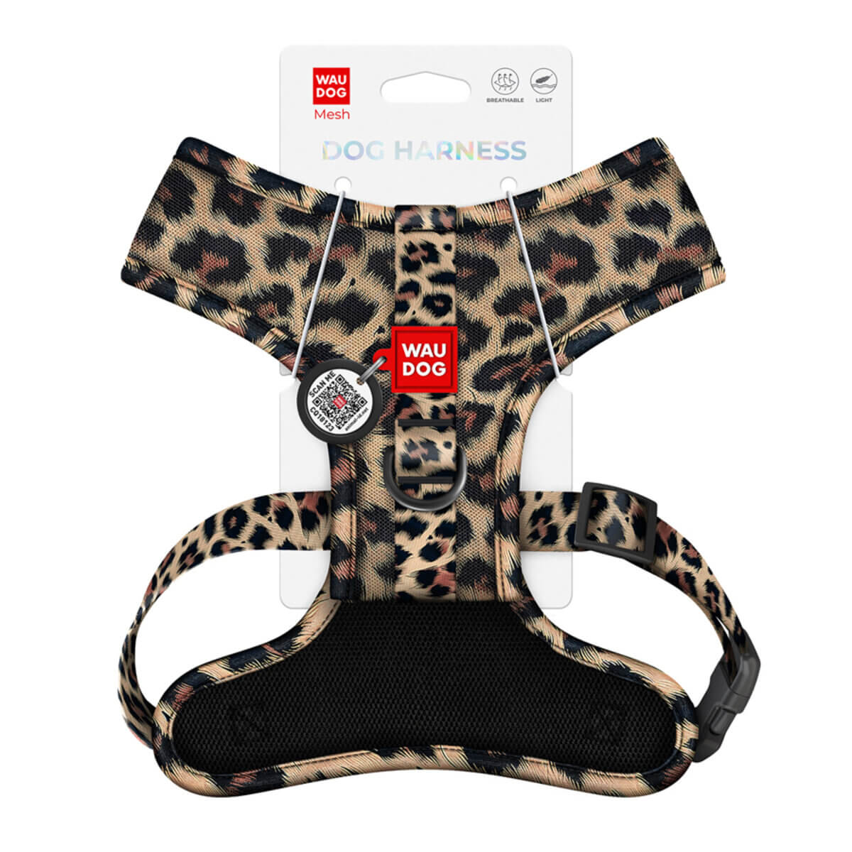 WAUDOG Mesh lélegző kutyahám Leopard L QR-kódos azonosítóval