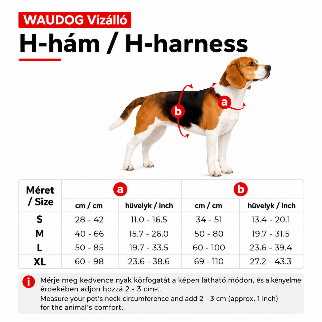 WAUDOG Vízálló kutyahám narancs QR-kódos azonosítóval 4 méretben