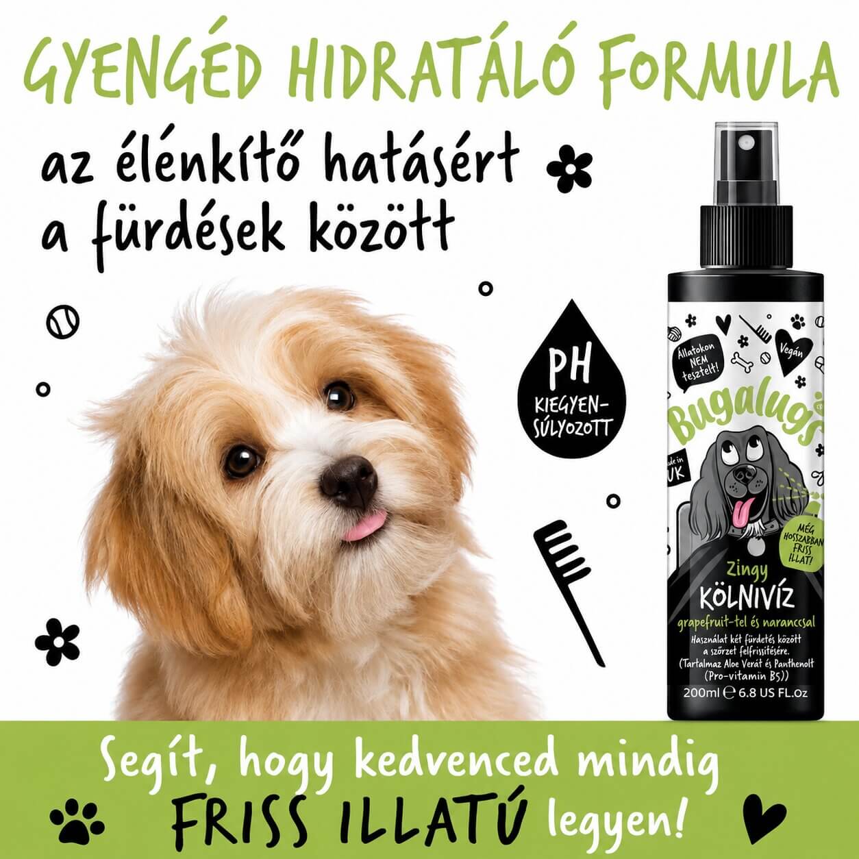 Bugalugs Zingy kutyaparfüm grapefruittal és naranccsal 200ml