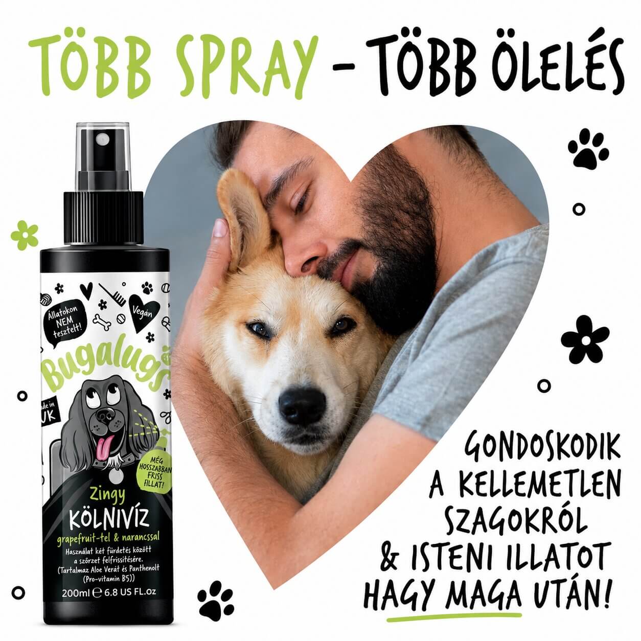 Bugalugs Zingy kutyaparfüm grapefruittal és naranccsal 200ml